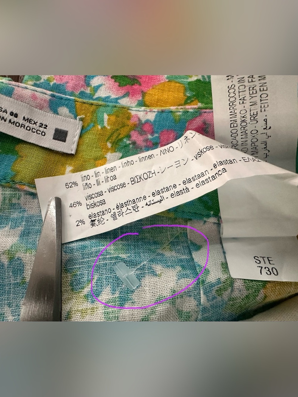 Zara Women's Size 00 Floral Linen Blend Mini Flare Trouser Pants Cropped, NWOT - Picture 5 of 5